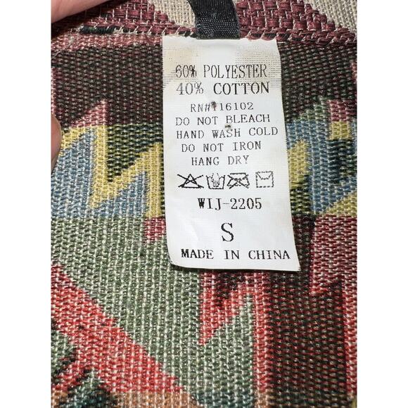 Aztec Vest Women’s Size Small Southwestern Tapestry West 36th Diagonal Zip Rodeo - Picture 13 of 13